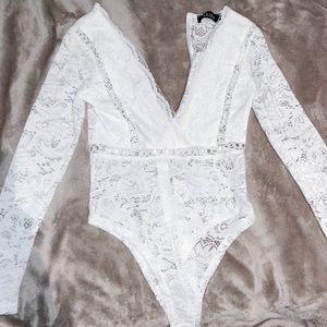 whire akira lace bodysuit